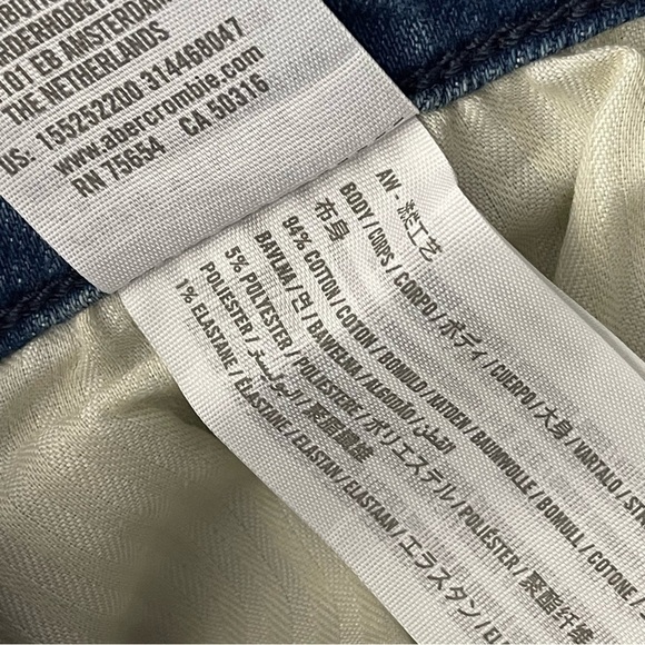 Abercrombie & Fitch Jeans 26 SHORT Curve Love High Rise Skinny Embroidered Star - Picture 10 of 11